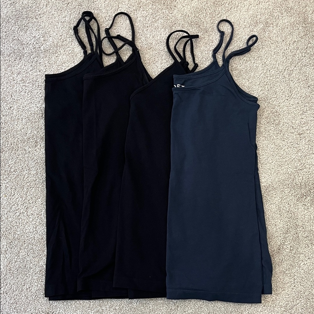 LOFT Bundle of Black and Navy Camisole Tanks
